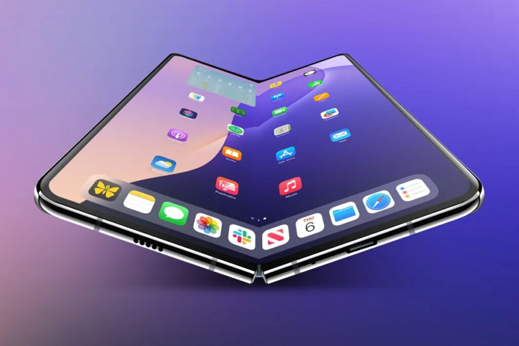  نمای نزدیک آیفون تاشو با دوربین سلفی زیر نمایشگر